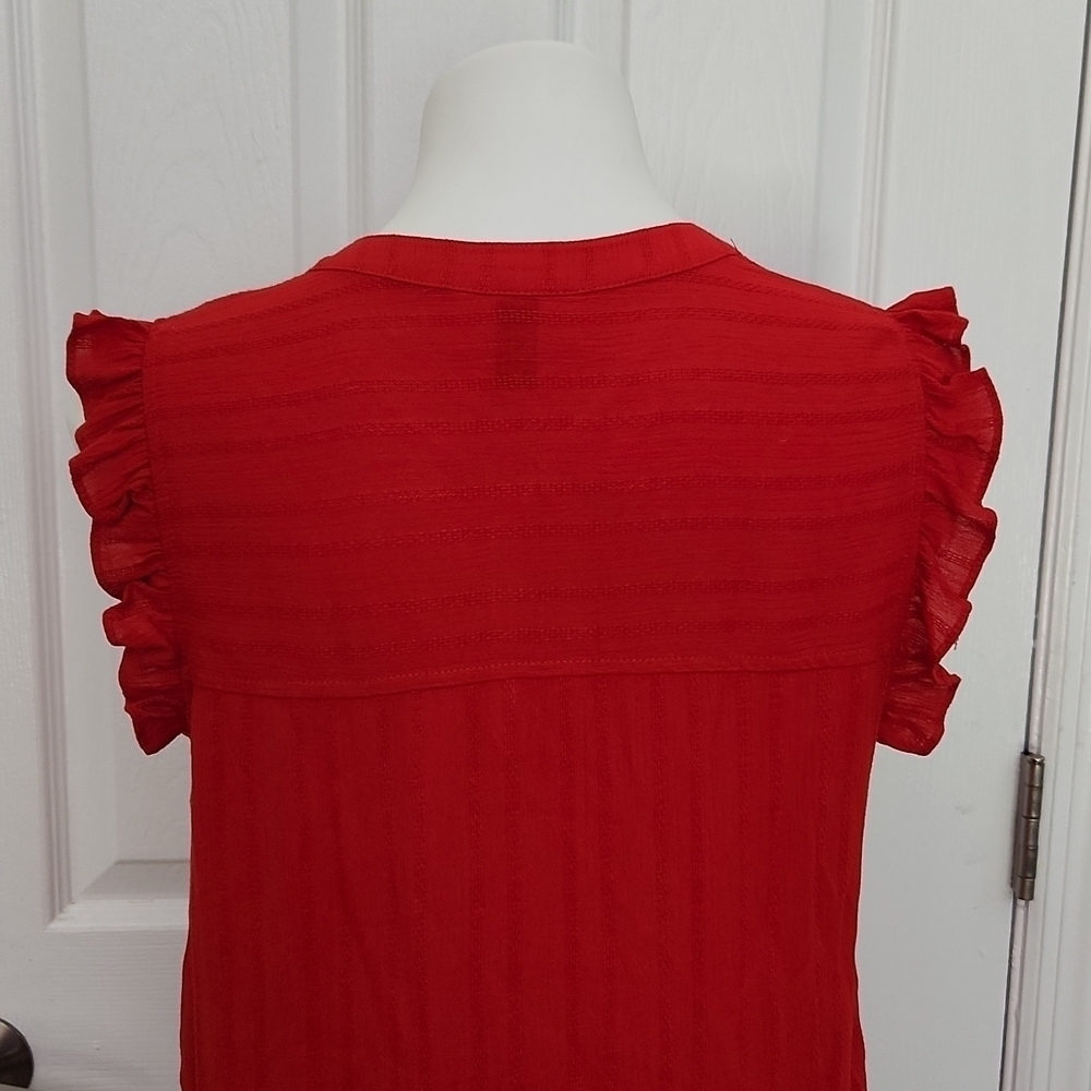 Universal Thread Red Ruffled Shirt - Picture 9 of 12